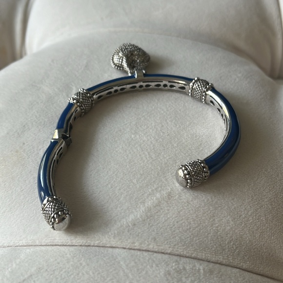 Judith Ripka Sterling Blue Enamel and CZ Bracelet - Picture 8 of 13